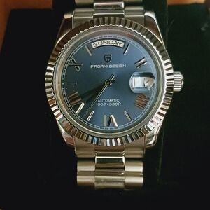 Pagani Design Silver and Blue Smartwatch